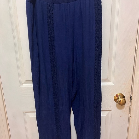 Elegant Navy Blue pull on  Women's Pants - Picture 1 of 3